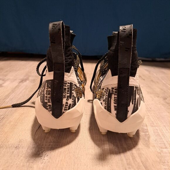 ADIDAS Adizero 8.0‎ White Black Metallic Gold Molded Football Cleats Size 10.5 main image 6